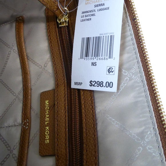 Michael Kors Sierra Pebbled Leather Satchel Purse - Picture 7 of 8